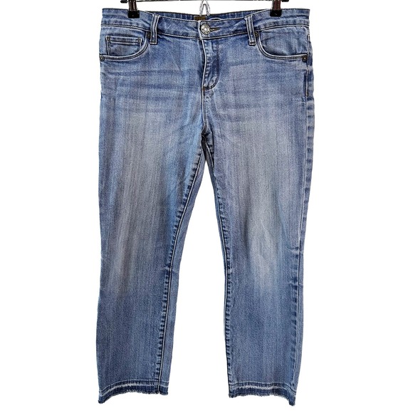 Kut from the Kloth Denim - KUT FROM THE KLOTH Emma Straight Leg Ankle Mid-rise Jeans‎ • 8 • light wash blue